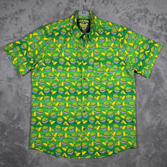 Dixxon x Fist Collab Chips N Guac Button-Up Short Sleeve Shirt Size L - Picture 1 of 7